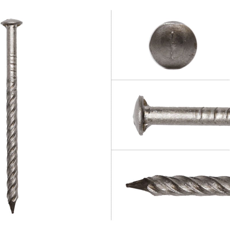 Wovar - Pointes à tête bombée en acier inoxydable 2.5 x 40 mm - 500 gr