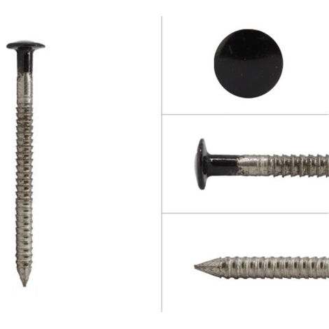 Pointes à tête bombée inox noir pour bardage avec pointe annelée A4 2.6 x 35 - Boîte de 500 grammes