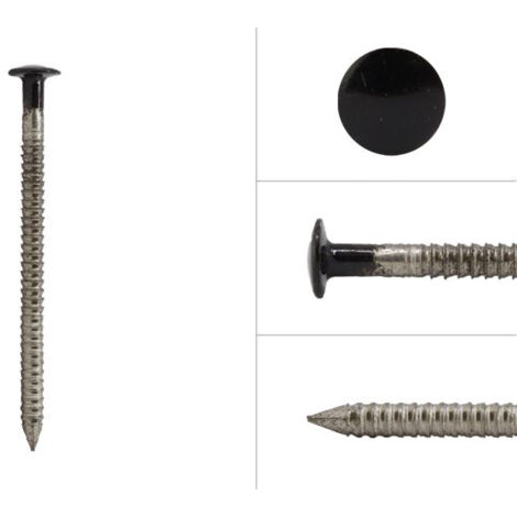 Pointes à tête bombée inox noir pour bardage avec pointe annelée A4 2.6 x 40 - Boîte de 500 grammes