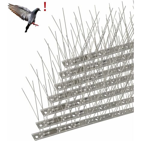 Pointes anti-pigeons en acier inoxydable 3,3 m, paquet de 20 pointes anti-oiseaux respectueuses des animaux