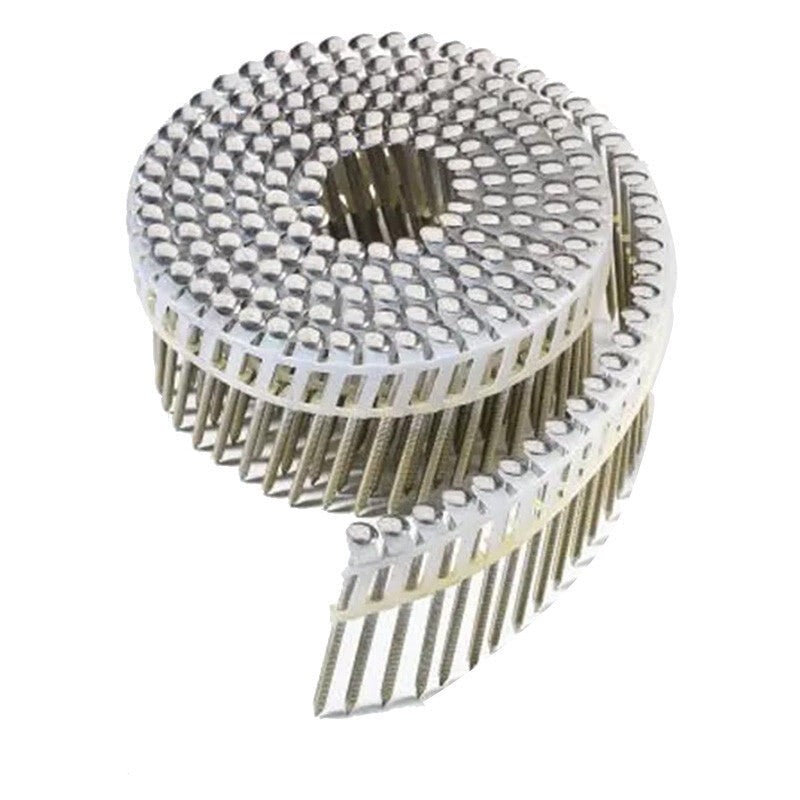 Pointes bombée inox A2 Norfix annelé 16° en rouleau liaison plastique