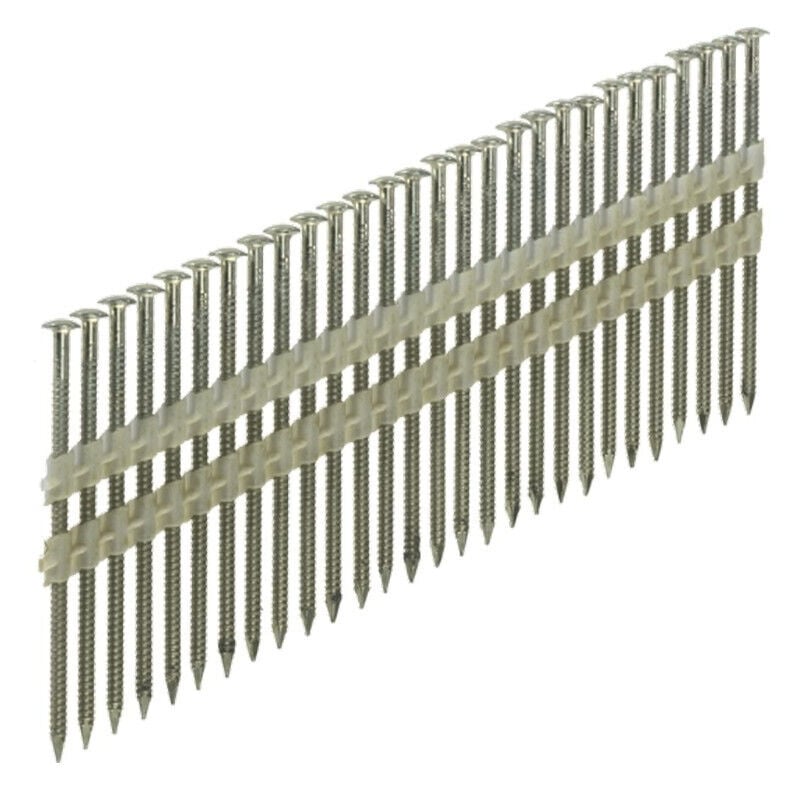 Arcas - Pointes en bande 34° 3.1x55 Annelées Inox Tête bombée - Sans gaz - Boite de 2200 clous - arca - SPB343155AITP