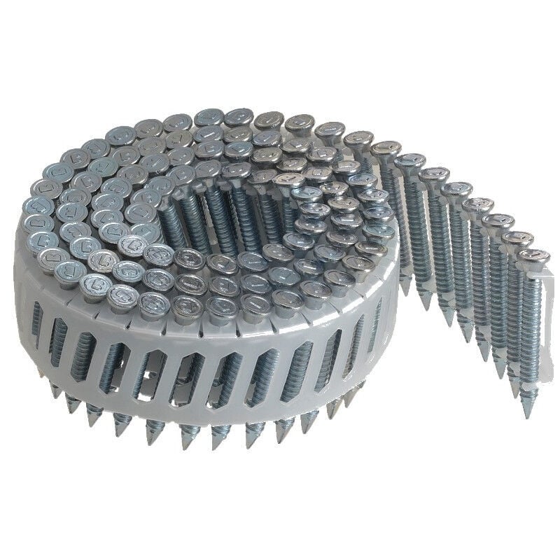 Pointes rouleaux plat en bande plastique - 16° - 4x40 mm - Annelées Galvanisées - Boite de 1800 - arca - SPRHN4R40G
