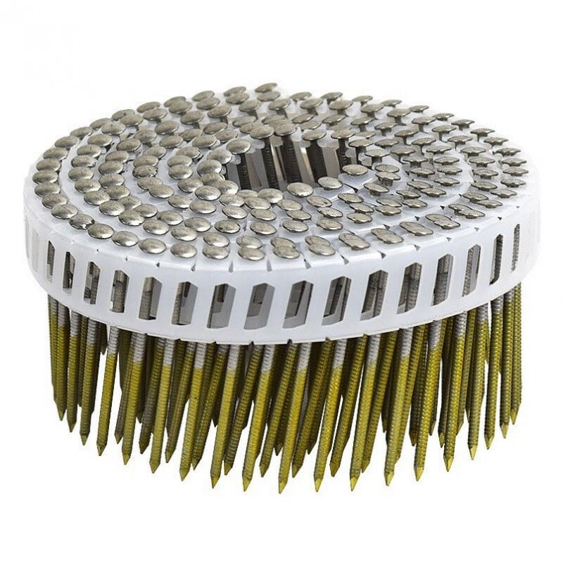 Arcas - Pointes rouleaux plat fil pvc - 16° - 2.6x60 mm - Annelées Inox - Boite de 4200 - arca - SPRS2660AITB