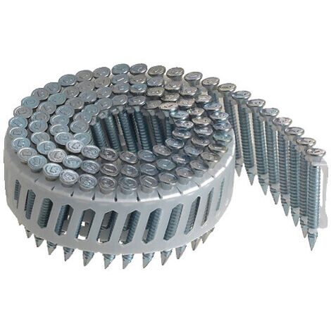 Pointes sabot annelées galvanisées en rouleau plat 16° bande plastique diamètre 4 mm longueur 40 mm boite de 1800 - ARCA