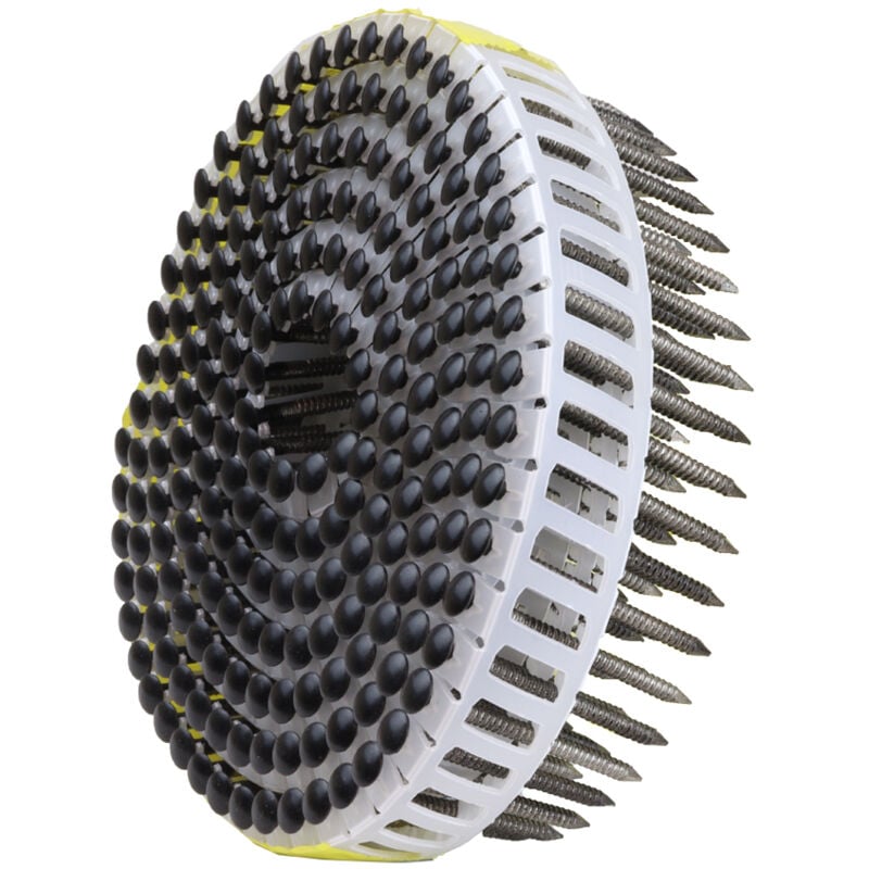 Wovar - Pointes tête bombée noires 2.6 x 40 mm en acier inoxydable A2 - Rouleau de 200 pièces