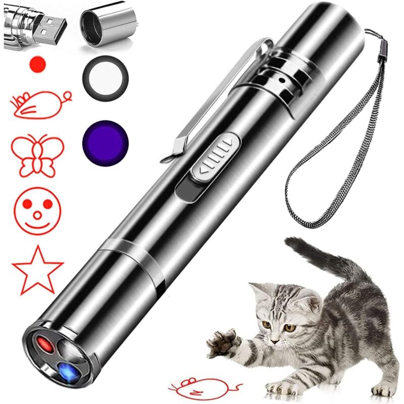Pointeur Laser Chat/Chien - 1 pièce, Pointeur Laser LED Rouge - Jouet Interactive/Intérieur