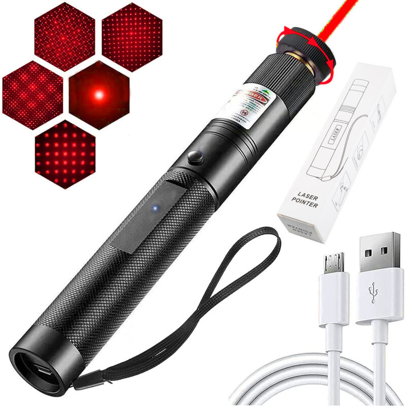 Pointeur Laser Rouge Haute Puissance Rechargeable USB – Longue Portée, Randonnée, Présentation et Extérieur