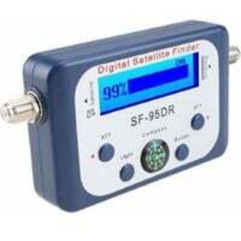 Pointeur Satellite Numérique/Satfinder Parabole Détecteur Localisateur de Signal avec Boussole Buzzer Noir