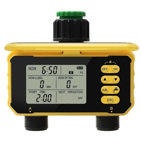 Points de commande d'irrigation automatique avec recharge solaire, arroseur numérique, vanne d'eau et commandes de jardin