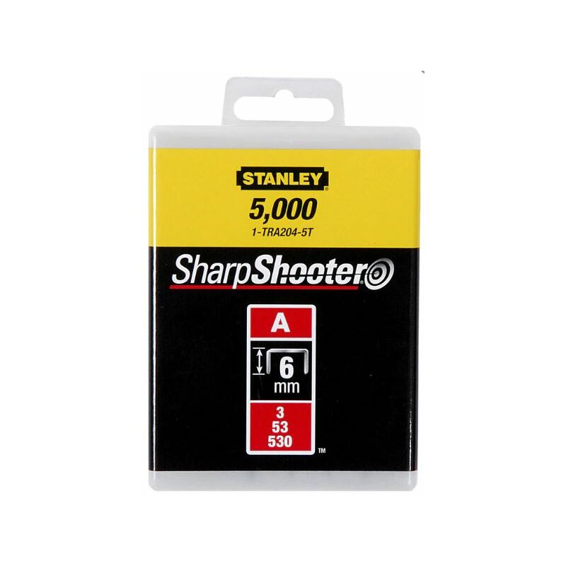 Agrafes Type A 6mm boîte de 1000 STANLEY 1 TRA204T