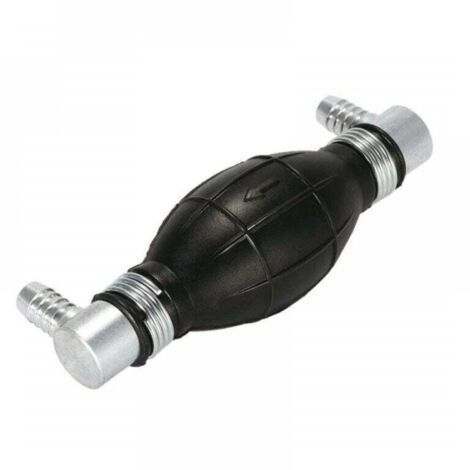 Poire Pompe d'Amorçage Universelle pour Système d’Alimentation Gasoil ou Essence Coudée des Deux Cotés à 90° - Sortie de 8mm avec Clapet Anti Retour