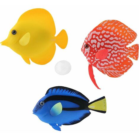 Poisson Artificiel Flottant 3 Pièces Poisson Artificiel Aquarium Poisson Lumineux Faux Poisson Simulation Poisson Aquarium Décoratif pour Aquarium, Paysage Aquarium, Rouge, Bleu, Jaune S'arêern