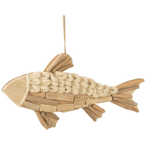 Poisson Déco à Suspendre "Bali" 52cm Naturel