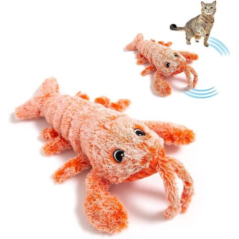 Poisson électronique interactif pour chats - Jouet électrique doux et rechargeable avec sac à herbe à chat - Lavable