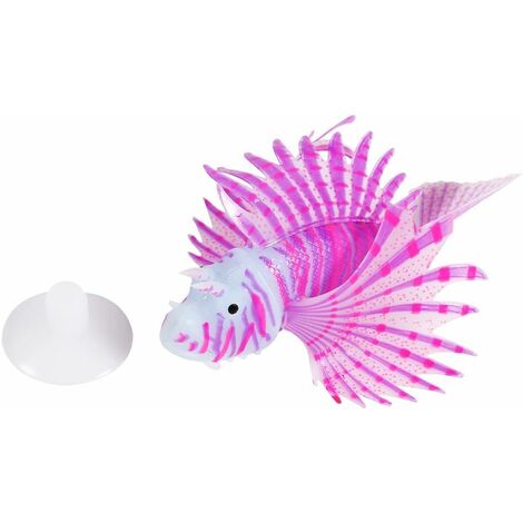 Poisson Lion Artificiel Lumineux Faux Poisson Aquarium Fish Tank Ornement Glow Simulation Décoration Animale (Violet)