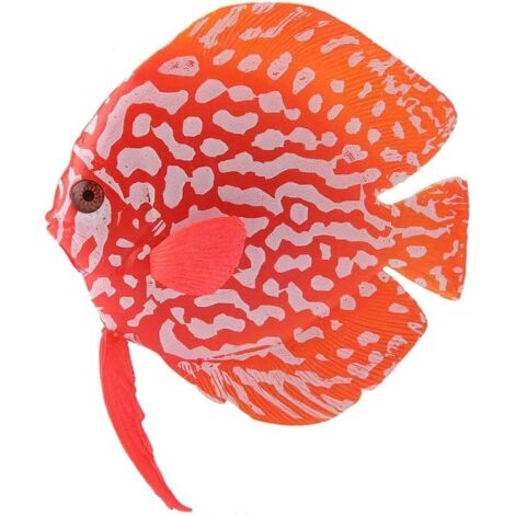 Poissons tropicaux artificiels en silicone, colorés et lumineux, pour aquarium ou jardin. Dimensions : 7 x 7,5 cm, rouge (1 pièce).