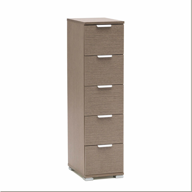 Poitrine de tiroirs en bois avec 5 tiroirs en différentes couleurs 27x38xh103 cm DarkGray - DarkGray