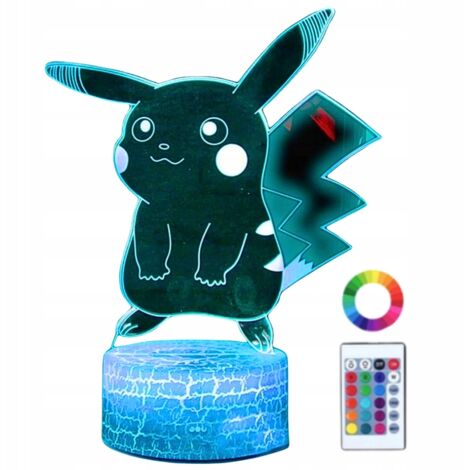 Pokemon Go Pikachu 16 LED 3D Luce notturna per bambini + telecomando