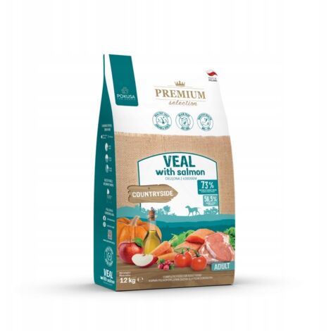 POKUSA - Vitello con Salmone - 12kg - Cibo secco per cani adulti
