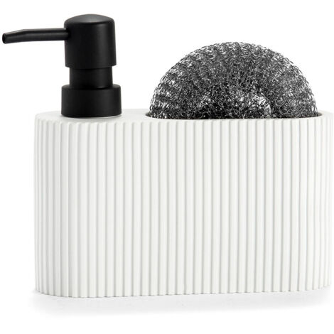Pol Dispenser con Paglietta Nera 16,5x5,5x15cm CC71087 - Andrea House