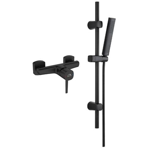 Pola Ensemble de douche avec mitigeur, Couleur: Noir