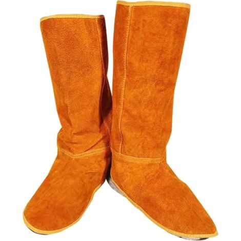 Polainas de cuero para soldar de 15'', cubiertas para zapatos, protección para herramientas, cubiertas protectoras para pies, zapatos de seguridad, polainas para soldar, zapatos de soldar, cubierta de