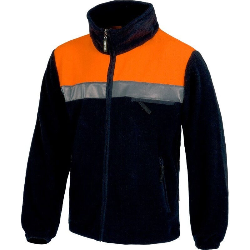 

Workteam - Chaqueta Polar de alta visibilidad de cuello alto y cintura ajustable C4020 | L - Marino+Naranja A.V.