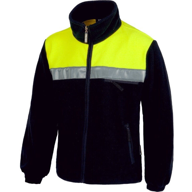 

Workteam - Chaqueta Polar de alta visibilidad de cuello alto y cintura ajustable C4020 | M - Marino+Amarillo A.V.