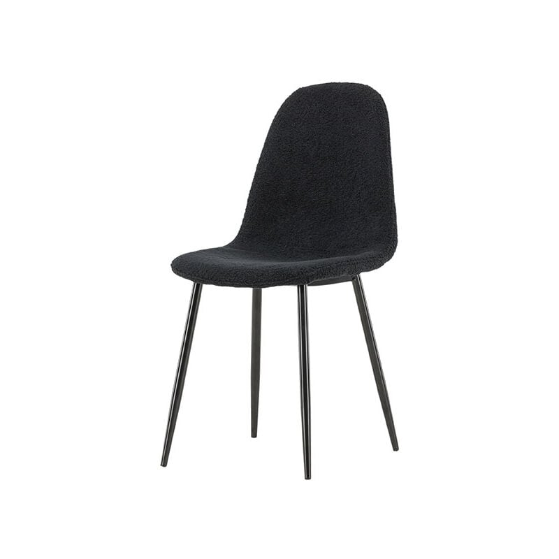 Ebuy24 - Polar chaise de salle à manger teddy noir.