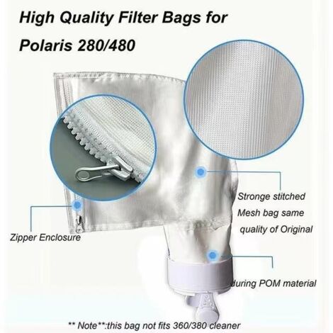 Polaris 280/380 Serie Universal-Filterbeutel-Set  Enthält 6 interne Baumwollfilterbeutel + 1 Hauptfilterbeutel 280  Ersatzteile für Poolroboter