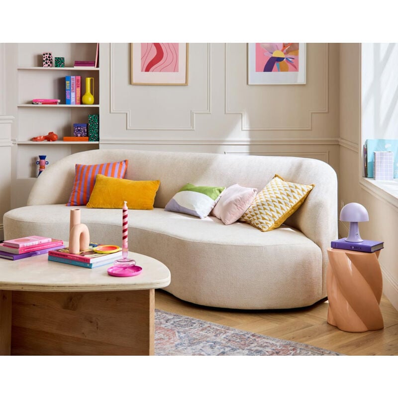 Lisa Design - Polaris - canapé 3 places - en velours texturé - beige