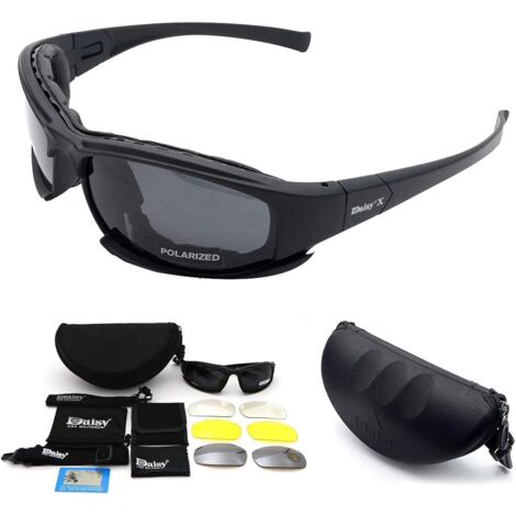 Polarized Tactical Goggles, Military Goggles Army Sunglasses with 4 Original Lenses Shooting Glasses for Men and Women Running Cycling Skiing Fishing