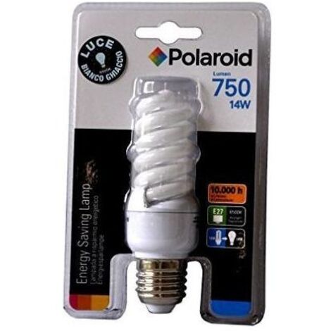 Polaroid 610-819037 Lampadina a Risparmio Energetico Spirale E27 14W 750lm 59W 6500K 10000h colore Bianco