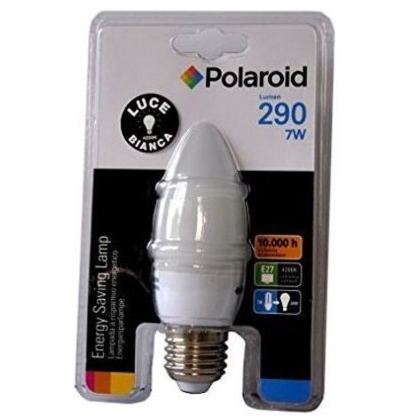 Polaroid 610-819099 Lampadina a Basso Consumo Candela E27 7W 290 lm equivalente 28W luce bianca neutra 4200K
