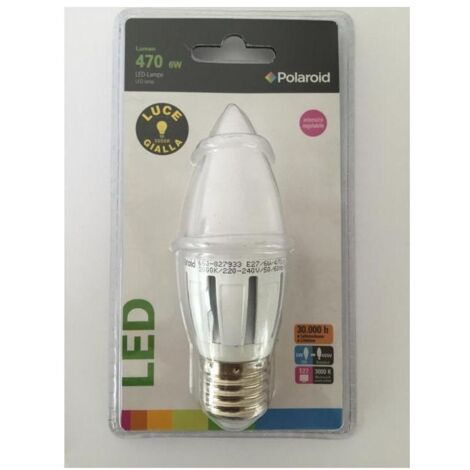 Polaroid Lampada a led e27 Candela 6w-470lm (40w) 3000k