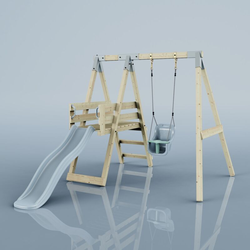 Polarplay - Balançoire Renard Rouge Bleu 291 x 231 cm