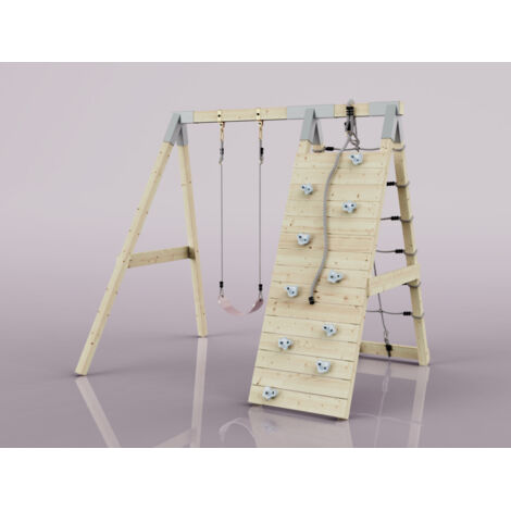 PolarPlay Klettergerüst Chamäleon aus Holz in Grün