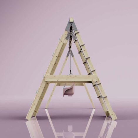 PolarPlay Klettergerüst Kuckuck aus Holz in Rosa