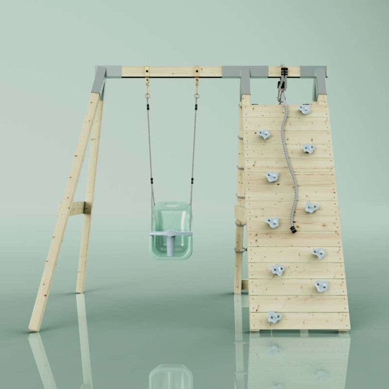 Klettergerüst Schneehase Aus Holz In Grün - Polarplay