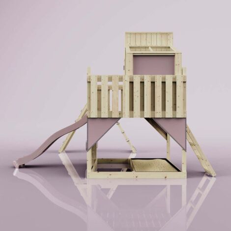 PolarPlay Spielturm Finn aus Holz in RosaBabyschaukel