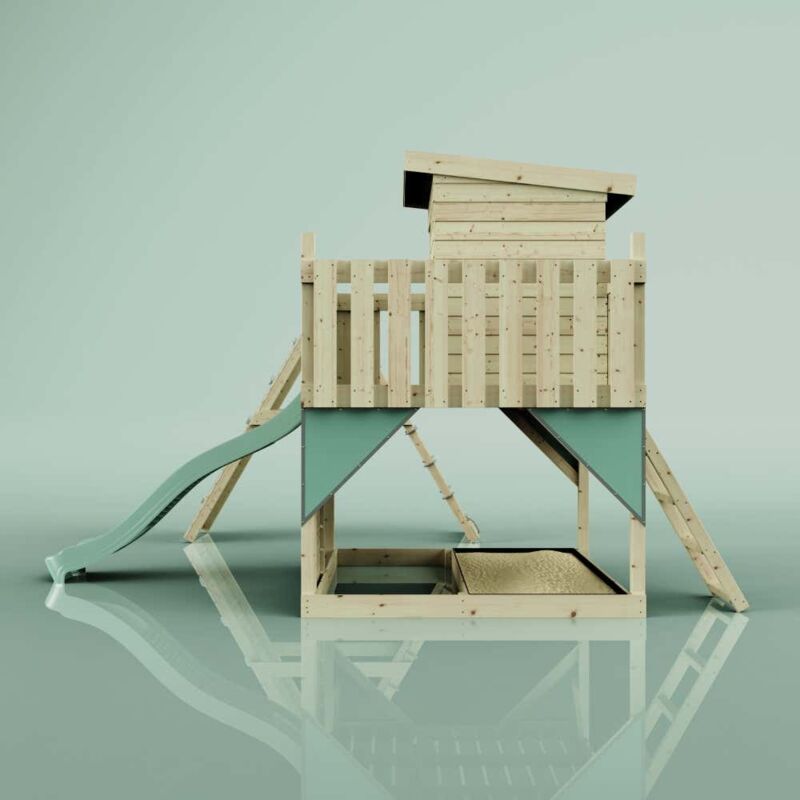 Polarplay Spielturm Freja Aus Holz In Grünkinderschaukel