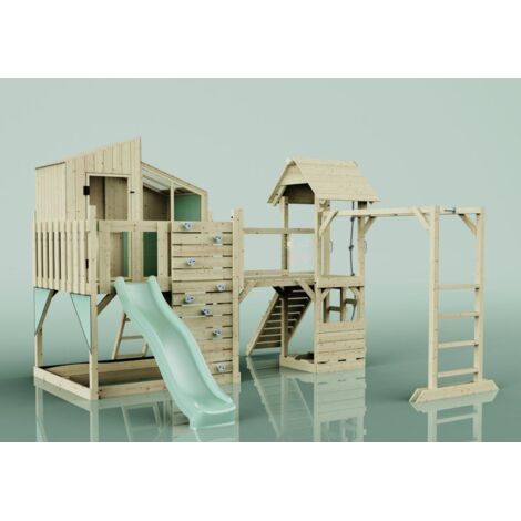 Polarplay Spielturm Ludvig aus Holz in Grün