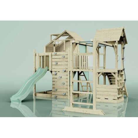 Polarplay Spielturm Luna aus Holz in Grün