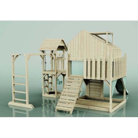 Polarplay Spielturm Mille aus Holz in GrünBabyschaukel
