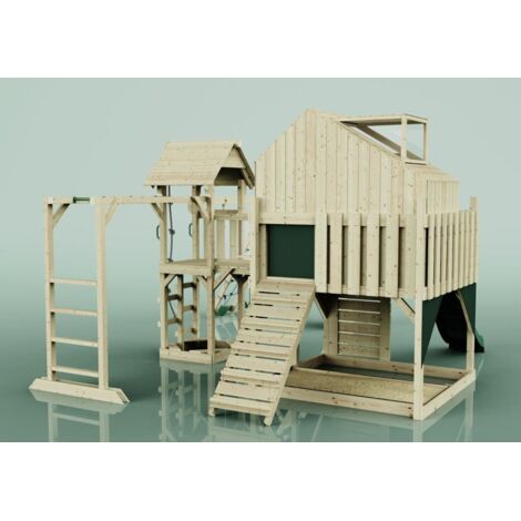 Polarplay Spielturm Milo aus Holz in BlauKinderschaukel