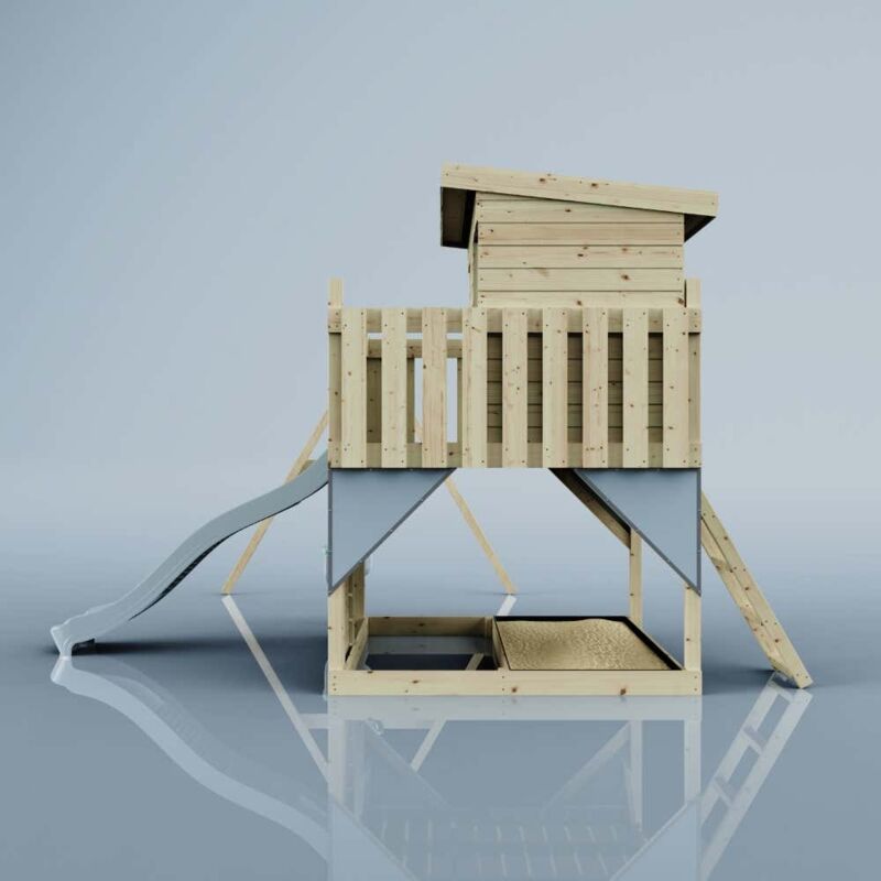 Spielturm Nils Aus Holz In Blaubabyschaukel - Polarplay