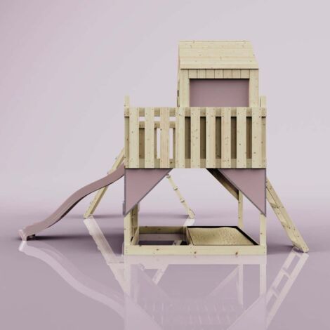PolarPlay Spielturm Oscar aus Holz in RosaBabyschaukel