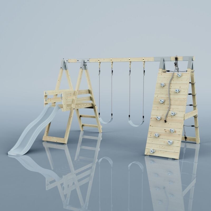 PolarPlay Structure à grimper Grenouille Bleu 288 x 370 cm