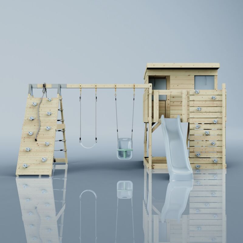 Tour de jeux Aksel Bleu 415 x 469 cm Balançoire bébé - Polarplay